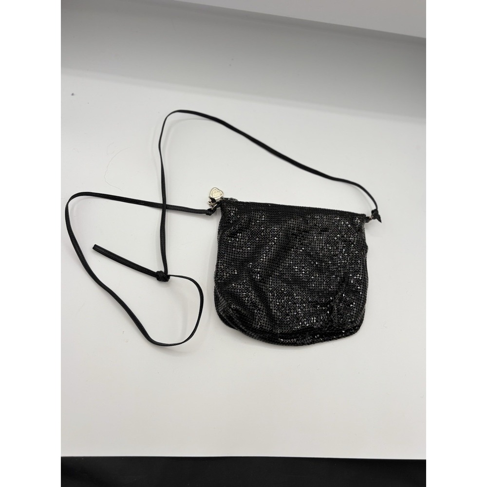 Whiting & Davis Black Evening Shoulder Bag Mesh Formal Cocktail Made USA Vintage